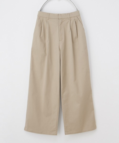 Honeys（ハニーズ）の「チノワイドストレート（股下６４ｃｍ）（チノパンツ・レディース・ブラック/ベージュ/キャメル/カーキ・L/LL/M/S/SS）」の21枚目の写真