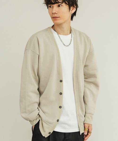 improves（インプローブス）の「裏起毛 コットンタッチ カーディガン（カーディガン/ボレロ・メンズ・ブラック/チャコール/グレイッシュベージュ/オートミール・MEDIUM/LARGE/X-LARGE）」の4枚目の写真