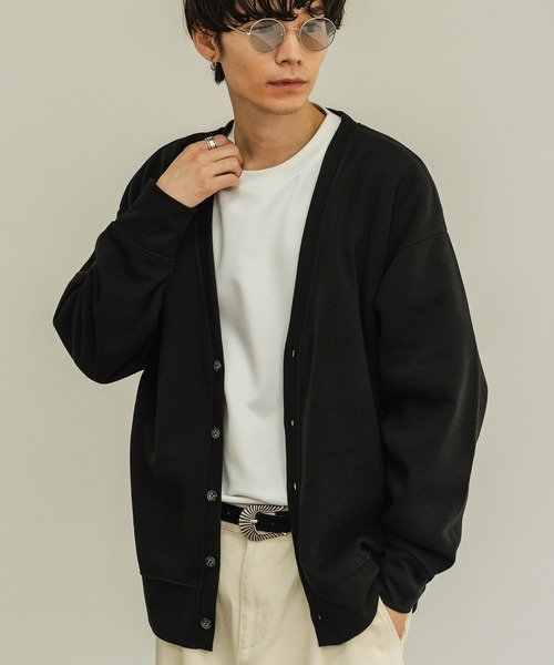 improves（インプローブス）の「裏起毛 コットンタッチ カーディガン（カーディガン/ボレロ・メンズ・ブラック/チャコール/グレイッシュベージュ/オートミール・MEDIUM/LARGE/X-LARGE）」の2枚目の写真