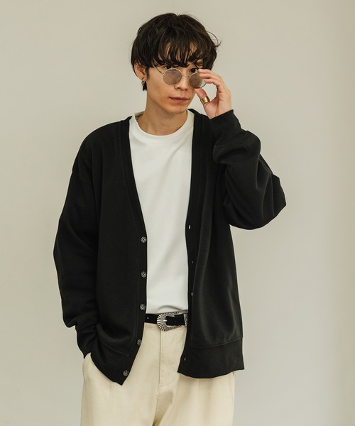 improves（インプローブス）の「裏起毛 コットンタッチ カーディガン（カーディガン/ボレロ・メンズ・ブラック/チャコール/グレイッシュベージュ/オートミール・MEDIUM/LARGE/X-LARGE）」の5枚目の写真