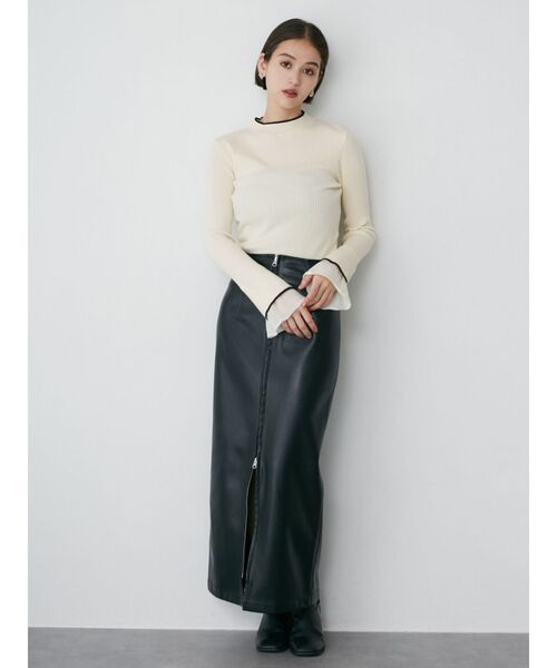 MURUA（ムルーア）の「ベルスリーブラインニット（ニット/セーター・レディース・アイボリー/ブラック/ブルー・FREE）」の12枚目の写真