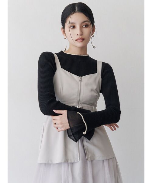 MURUA（ムルーア）の「ベルスリーブラインニット（ニット/セーター・レディース・アイボリー/ブラック/ブルー・FREE）」の16枚目の写真