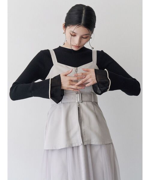 MURUA（ムルーア）の「ベルスリーブラインニット（ニット/セーター・レディース・アイボリー/ブラック/ブルー・FREE）」の17枚目の写真