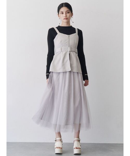 MURUA（ムルーア）の「ベルスリーブラインニット（ニット/セーター・レディース・アイボリー/ブラック/ブルー・FREE）」の20枚目の写真