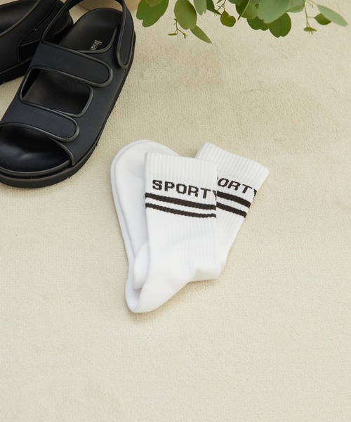 【SPORTY&RICH】Bold ロゴソックス（ソックス/靴下）｜SPORTY&RICH（スポーティアンドリッチ）