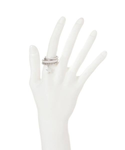 LOWRYS FARM（ローリーズファーム）の「３セットリング 283648（リング・レディース・ホワイト/その他1・FREE）」の5枚目の写真