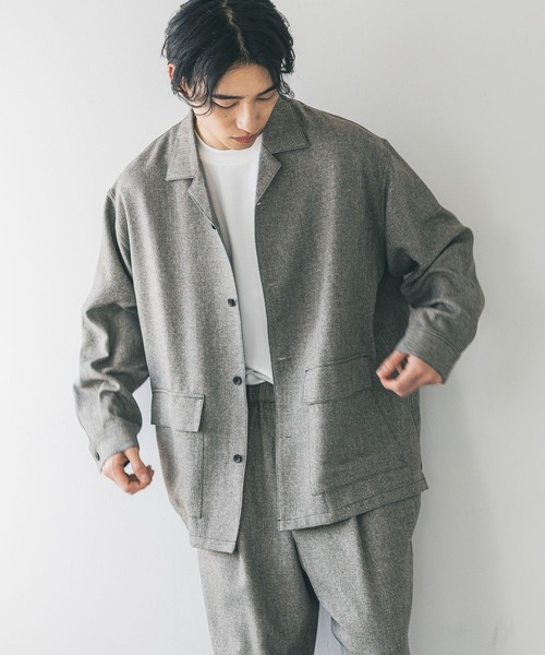 ローリーズファーム　メランジツイルジャケット　グレー LOWRYS FARM｜メランジツイルジャケット | Rakuten Fashion(楽天
