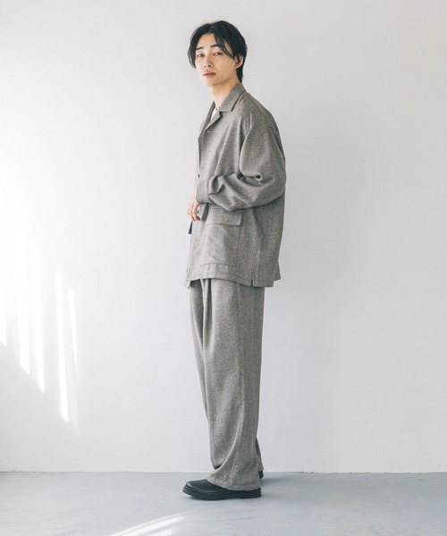 セール】メランジツイルステッチシャツジャケット 242469