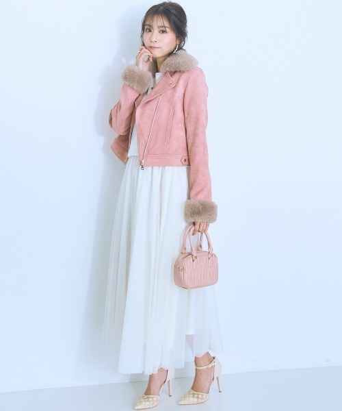 marun(マルン)の「<大きいサイズ>2点セット(チェックジャケット+チュールスカート)marun(スカート・レディース・ブラウン/ホワイト・L/LL/3L/4L/5L)」の13枚目の写真