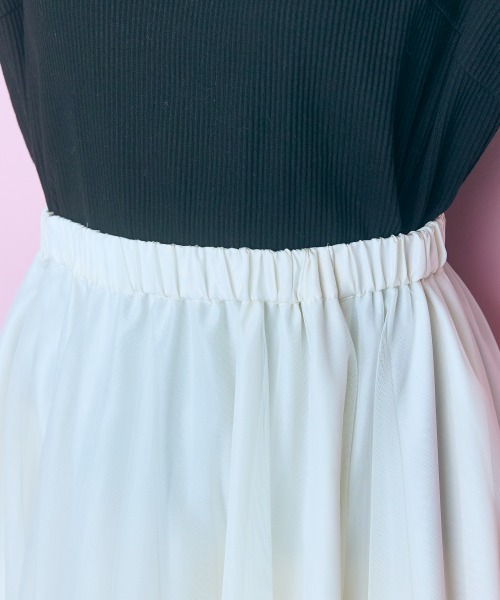 marun(マルン)の「<大きいサイズ>2点セット(チェックジャケット+チュールスカート)marun(スカート・レディース・ブラウン/ホワイト・L/LL/3L/4L/5L)」の15枚目の写真