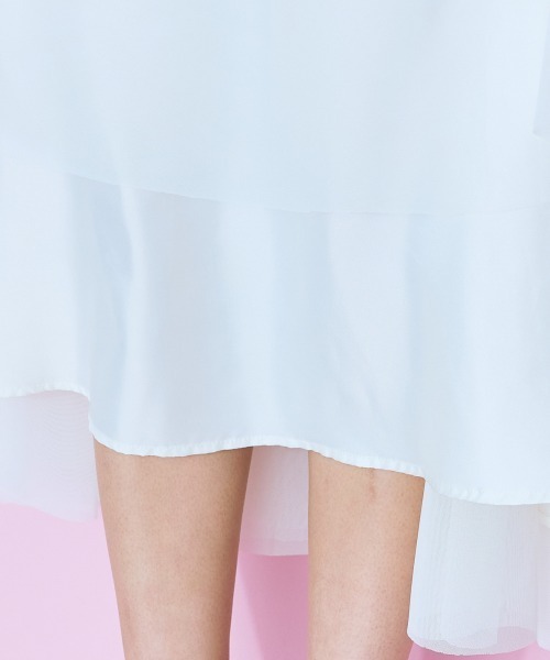 marun(マルン)の「<大きいサイズ>2点セット(チェックジャケット+チュールスカート)marun(スカート・レディース・ブラウン/ホワイト・L/LL/3L/4L/5L)」の18枚目の写真