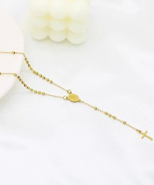 VIBGYOR（ヴィブジョー）の「ロザリオネックレス クロスネックレス 十字架(BDS)（ネックレス・メンズ・ゴールド/シルバー・FREE）」の3枚目の写真
