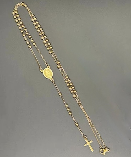 VIBGYOR（ヴィブジョー）の「ロザリオネックレス クロスネックレス 十字架(BDS)（ネックレス・メンズ・ゴールド/シルバー・FREE）」の4枚目の写真