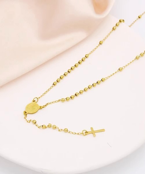 VIBGYOR（ヴィブジョー）の「ロザリオネックレス クロスネックレス 十字架(BDS)（ネックレス・メンズ・ゴールド/シルバー・FREE）」の7枚目の写真