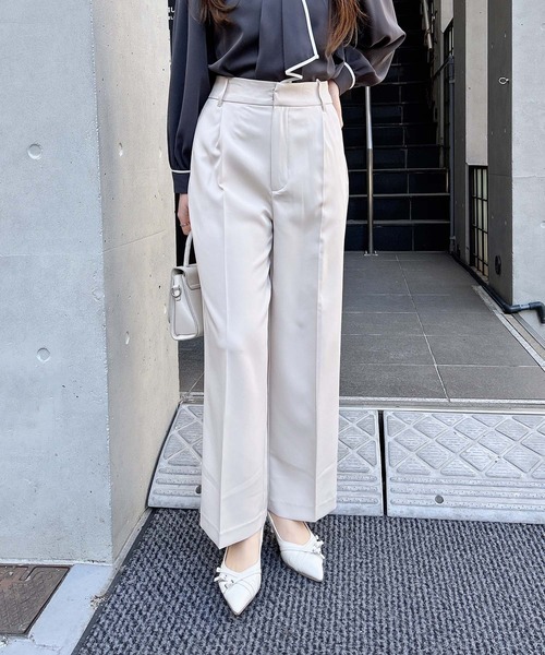 INGNI（イング）の「【WEB限定】ワイドパンツ（スラックス・レディース・ブラック/アイボリー/ミント/グレー・M/S）」の6枚目の写真