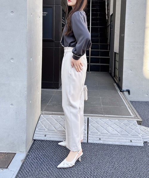 INGNI（イング）の「【WEB限定】ワイドパンツ（スラックス・レディース・ブラック/アイボリー/ミント/グレー・M/S）」の9枚目の写真