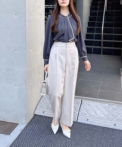 INGNI（イング）の「【WEB限定】ワイドパンツ（スラックス・レディース・ブラック/アイボリー/ミント/グレー・M/S）」の8枚目の写真