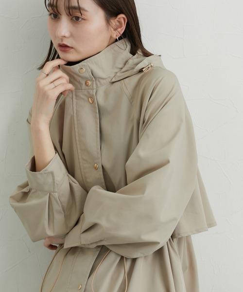 nissen(ニッセン)の「バックヨークロング丈モッズコート(モッズコート・レディース・ブラック/ライトカーキ/ベージュ・M/L/LL)」の4枚目の写真