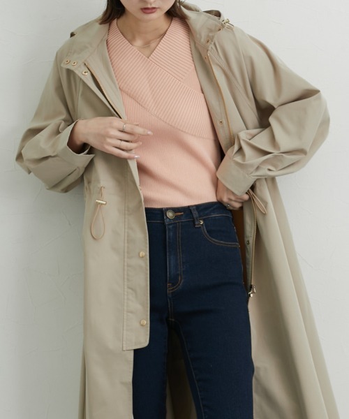 nissen(ニッセン)の「バックヨークロング丈モッズコート(モッズコート・レディース・ブラック/ライトカーキ/ベージュ・M/L/LL)」の9枚目の写真