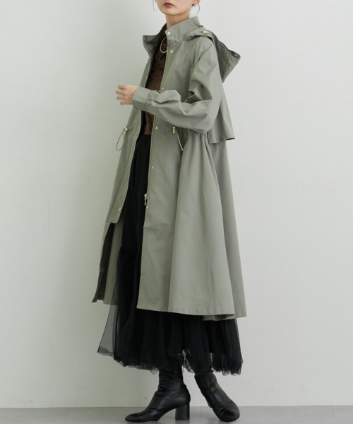 nissen(ニッセン)の「バックヨークロング丈モッズコート(モッズコート・レディース・ブラック/ライトカーキ/ベージュ・M/L/LL)」の19枚目の写真