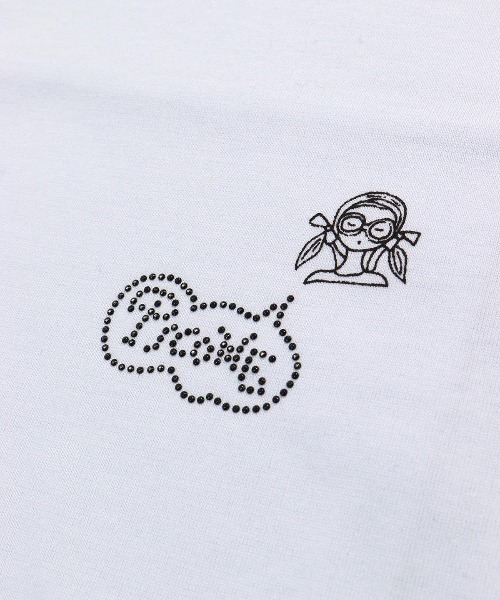 STUDIO PICONE(スタジオピッコーネ)の「ハーフスリーブ刺繍プルオーバー(Tシャツ/カットソー・レディース・ブラック/ライトブルー/ホワイト×ブラック/ホワイト×ブルー・M/L/LL)」の21枚目の写真
