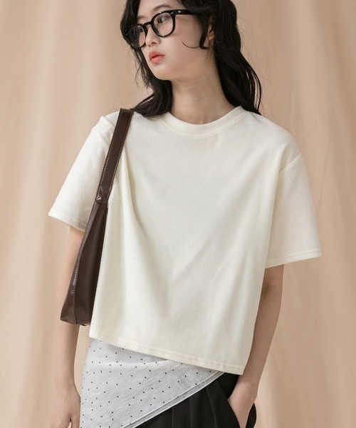 セール】コンパクトベロアTシャツ/ 秋服 コンパクト マットベロア