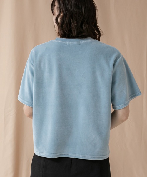 コンパクトベロアTシャツ/ 秋服 コンパクト マットベロアカットソー