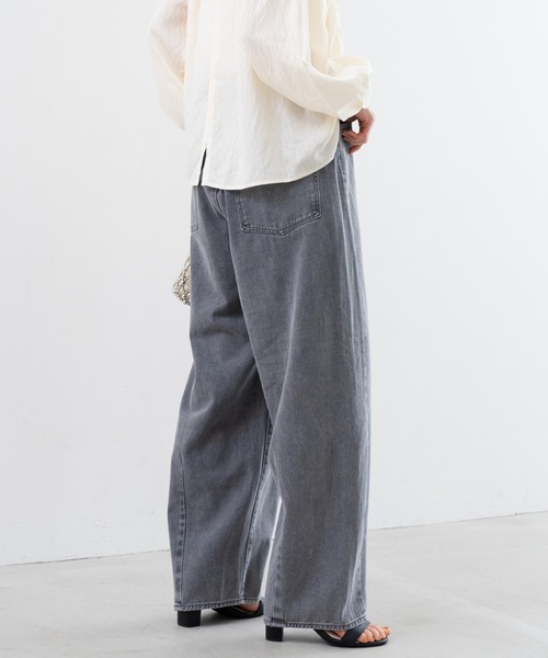 refinedworks(リファインドワークス)の「【refinedworks】オトナの女性が着やすい 緩い カーブパンツ !(デニムパンツ・レディース・ブラウン/グリーン/グレー・FREE)」の16枚目の写真