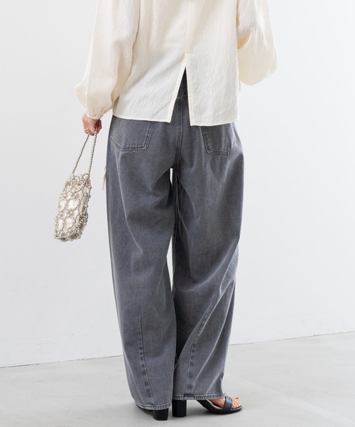 refinedworks(リファインドワークス)の「【refinedworks】オトナの女性が着やすい 緩い カーブパンツ !(デニムパンツ・レディース・ブラウン/グリーン/グレー・FREE)」の18枚目の写真