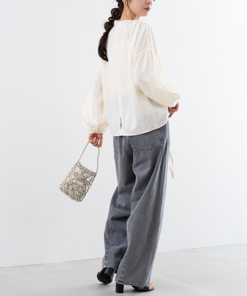 refinedworks(リファインドワークス)の「【refinedworks】オトナの女性が着やすい 緩い カーブパンツ !(デニムパンツ・レディース・ブラウン/グリーン/グレー・FREE)」の20枚目の写真