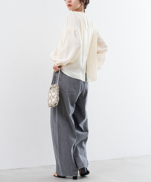 refinedworks(リファインドワークス)の「【refinedworks】オトナの女性が着やすい 緩い カーブパンツ !(デニムパンツ・レディース・ブラウン/グリーン/グレー・FREE)」の21枚目の写真