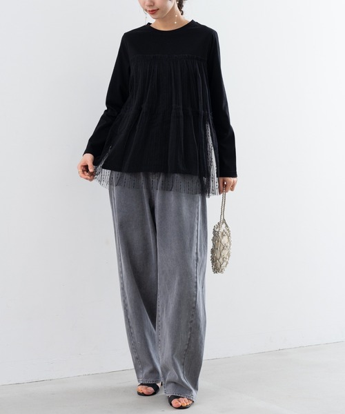 refinedworks(リファインドワークス)の「【refinedworks】オトナの女性が着やすい 緩い カーブパンツ !(デニムパンツ・レディース・ブラウン/グリーン/グレー・FREE)」の22枚目の写真