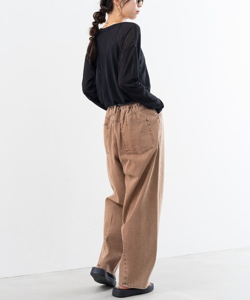 refinedworks(リファインドワークス)の「【refinedworks】オトナの女性が着やすい 緩い カーブパンツ !(デニムパンツ・レディース・ブラウン/グリーン/グレー・FREE)」の12枚目の写真