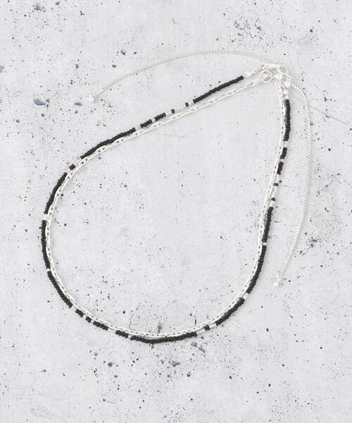 THE SHOP TK (ザ ショップ ティーケー )の「ビーズ2WAYネックレス(ネックレス・レディース・ブラック/キャメル・00)」の1枚目の写真