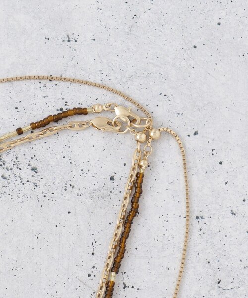 THE SHOP TK (ザ ショップ ティーケー )の「ビーズ2WAYネックレス(ネックレス・レディース・ブラック/キャメル・00)」の8枚目の写真