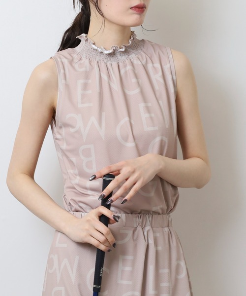 CECIL McBEE（セシルマクビー）の「グラフィックモックネック ノースリーブシャツ（Tシャツ/カットソー・レディース・ブラック/ベージュ・2(M)/1(S)）」の2枚目の写真