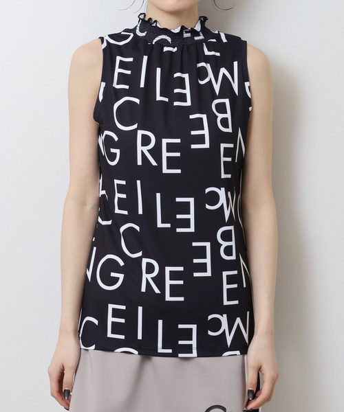 セール】グラフィックモックネック ノースリーブシャツ（Tシャツ