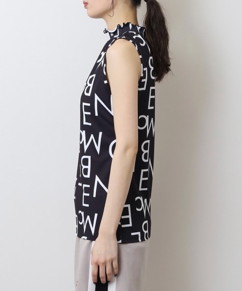 セール】グラフィックモックネック ノースリーブシャツ（Tシャツ