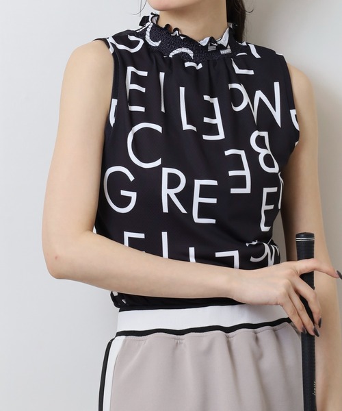 CECIL McBEE（セシルマクビー）の「グラフィックモックネック ノースリーブシャツ（Tシャツ/カットソー・レディース・ブラック/ベージュ・2(M)/1(S)）」の4枚目の写真