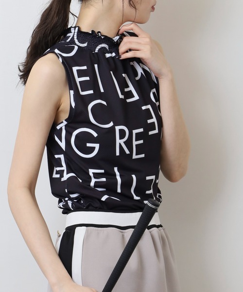 CECIL McBEE（セシルマクビー）の「グラフィックモックネック ノースリーブシャツ（Tシャツ/カットソー・レディース・ブラック/ベージュ・2(M)/1(S)）」の3枚目の写真