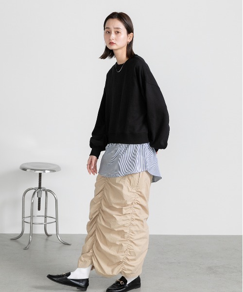 ad thie(アドティエ)の「シャツレイヤード ロングタンクトップ(タンクトップ・レディース・ブルー系/ネイビー系/オフホワイト・FREE)」の13枚目の写真