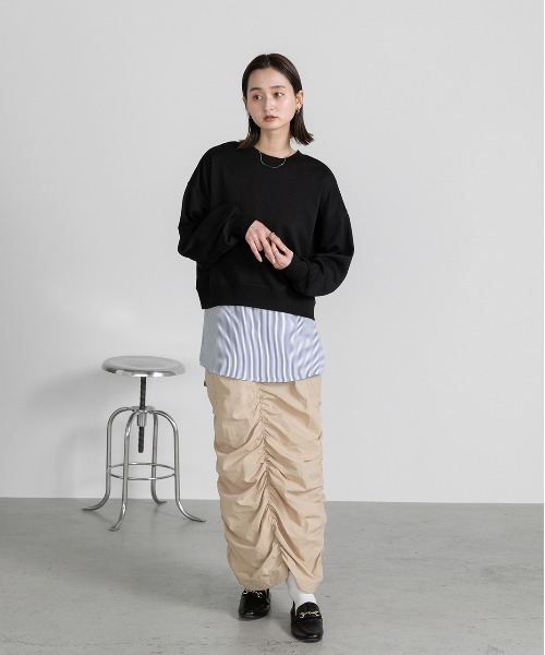 ad thie(アドティエ)の「シャツレイヤード ロングタンクトップ(タンクトップ・レディース・ブルー系/ネイビー系/オフホワイト・FREE)」の14枚目の写真