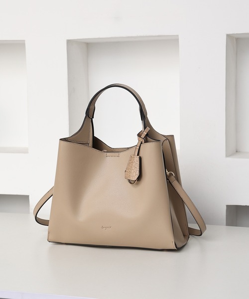 Ungrid（アングリッド）の「【Ungrid/アングリッド】軽量スムース クロコキーチャーム付両アオリポケットハンドバッグ（ハンドバッグ・レディース・キャメル/グレイッシュベージュ/ブラック/ベージュ/アイボリー・FREE）」の13枚目の写真