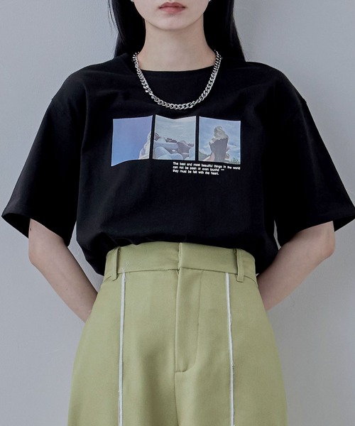フォトプリントオーバーサイズTシャツ（Tシャツ/カットソー）｜etoll