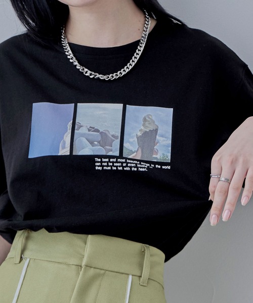 フォトプリントオーバーサイズTシャツ（Tシャツ/カットソー）｜etoll