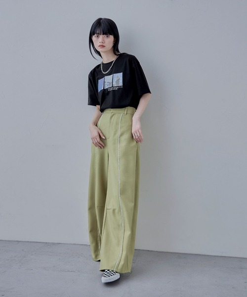 etoll.（エトル）の「フォトプリントオーバーサイズTシャツ（Tシャツ/カットソー・レディース・ブラック/オフホワイト・M）」の16枚目の写真