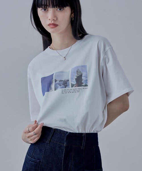フォトプリントオーバーサイズTシャツ（Tシャツ/カットソー）｜etoll