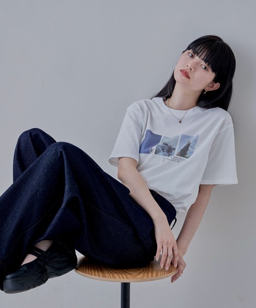 フォトプリントオーバーサイズTシャツ（Tシャツ/カットソー）｜etoll