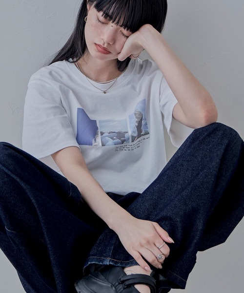 フォトプリントオーバーサイズTシャツ（Tシャツ/カットソー）｜etoll