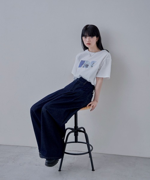 フォトプリントオーバーサイズTシャツ（Tシャツ/カットソー）｜etoll